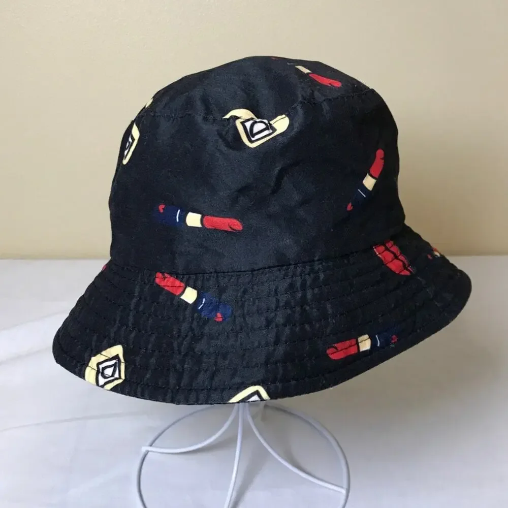 Bagsmart Black Lipstick Abstract Design Women Bucket Hat